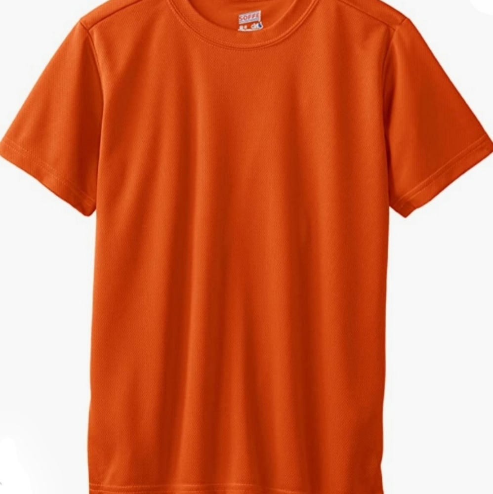 5/25 Soffe Orange L 14-16 Unisex  poly shirt NWOT